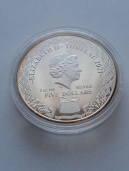 Tokelau 5 dolarów Panna 2021 r