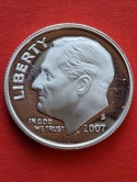 USA 10 Centów Roosevelt 2007 r S proof