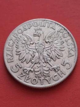 5 zł Głowa Kobiety 1934 r