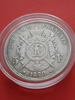 Francja 5 Franków Napoleon III 1870 r