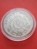Francja 5 Franków Napoleon III 1867 r