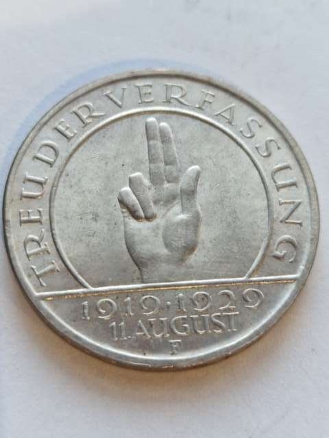 Niemcy 3 marki Konstytucja 1929 r F