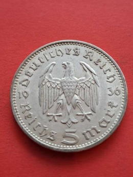 Niemcy 5 Marek Hindenburg 1936 r A