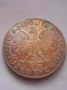 10 zł Głowa Kobiety 1932 r znak