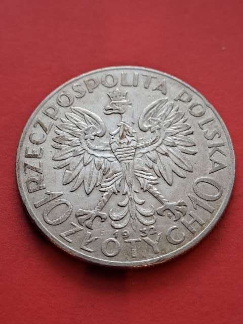 10 zł Głowa Kobiety 1932 r znak