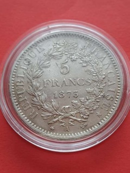 Francja 5 Franków Herkules 1873 r