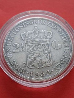 Holandia 2. 1/2 Guldena Wilhelmina 1933 r