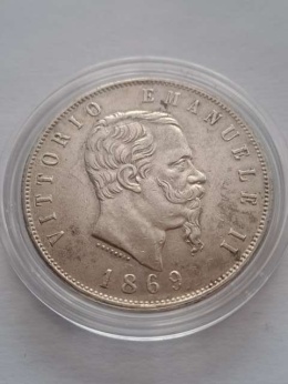 Włochy 5 Lir Emanuel II 1869 r