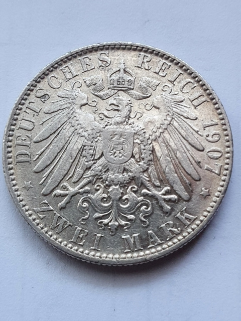 Niemcy 2 Marki August Saksonia 1907 r Niemcy 2 Marki August Saksonia 1907 r