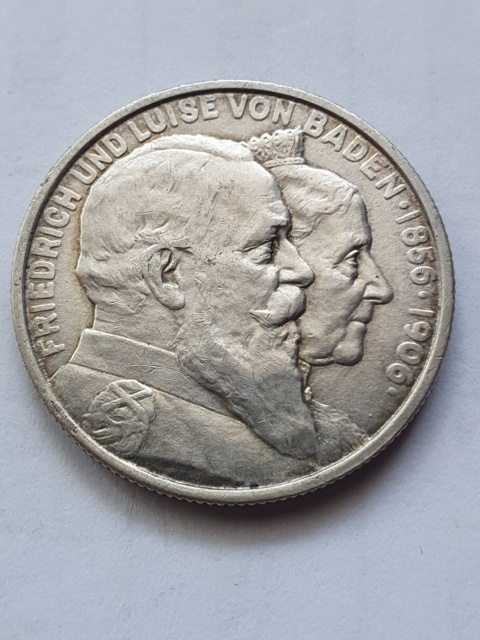 Niemcy 2 Marki Badenia Złote Gody 1906 r Niemcy 2 Marki Badenia Złote Gody 1906 r