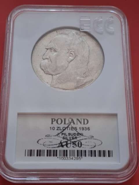 10 zł Józef Piłsudski 1936 r GCN AU 50