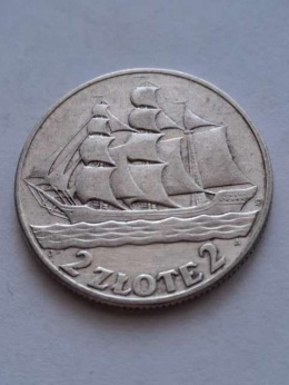 2 zł Żaglowiec 1936 r