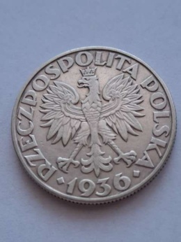 5 zł Żaglowiec 1936 r