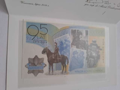 Banknot 95 Lat Policji 1919-2014 r stan UNC