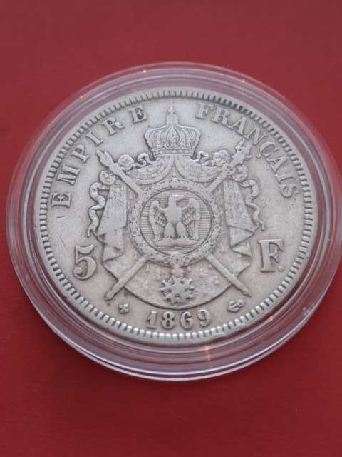 Francja 5 Franków Napoleon III 1869 r