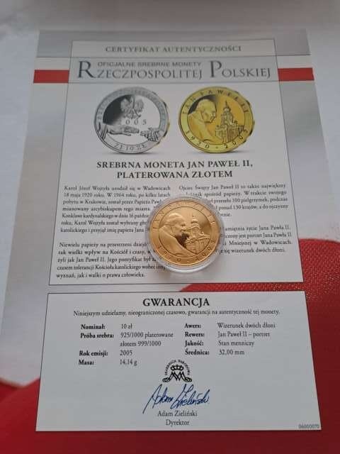10 zł Jan Paweł II 2005 r plater