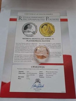 10 zł Jan Paweł II 2005 r plater