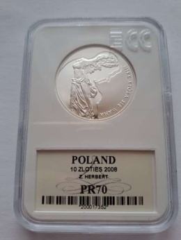 10 zł Zbigniew Herbert 2008 r GCN PR70