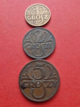 1, 2, 5 groszy 1938 r