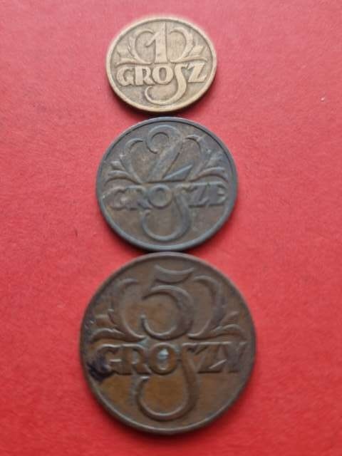 1, 2, 5 groszy 1938 r
