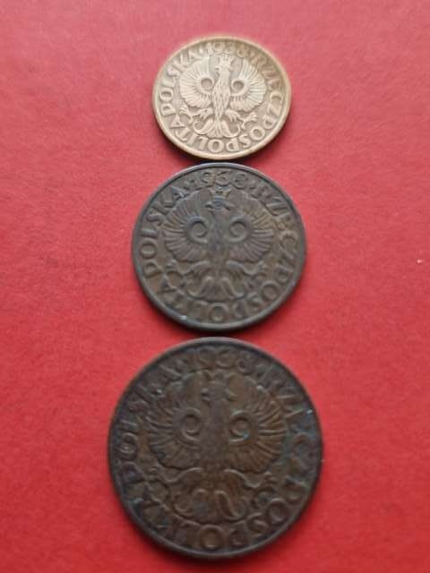 1, 2, 5 groszy 1938 r