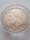 Belgia 5 Franków Leopold II 1873 r