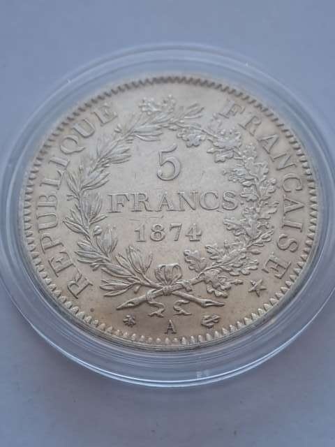 Francja 5 Franków Herkules 1874 r