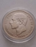 Hiszpania 5 Pesetas Alfonso XII 1885 r