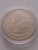 Hiszpania 5 Pesetas Alfonso XII 1885 r