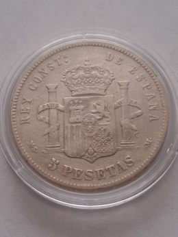Hiszpania 5 Pesetas Alfonso XII 1885 r