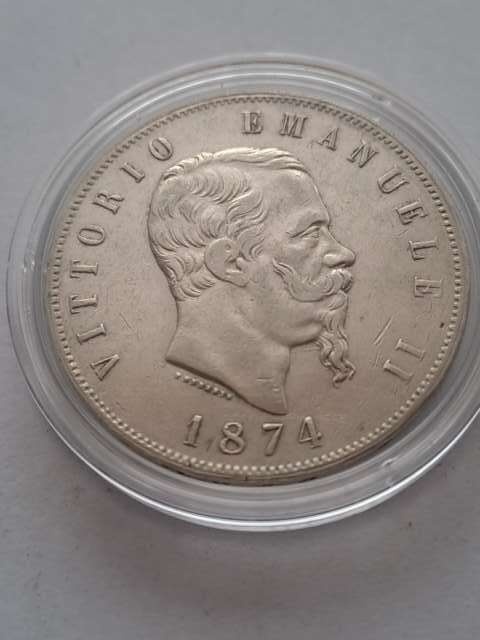 Włochy 5 Lir Emanuel II 1874 r