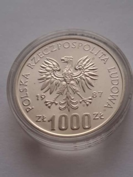 1000 zł XV Zimowe Igrzyska Olimpijskie 1987 r