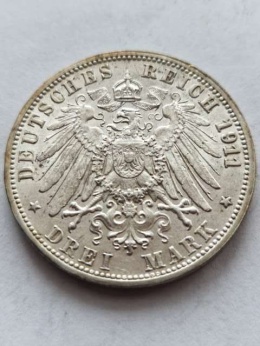 Niemcy 3 Marki Wirtembergia 1911 r