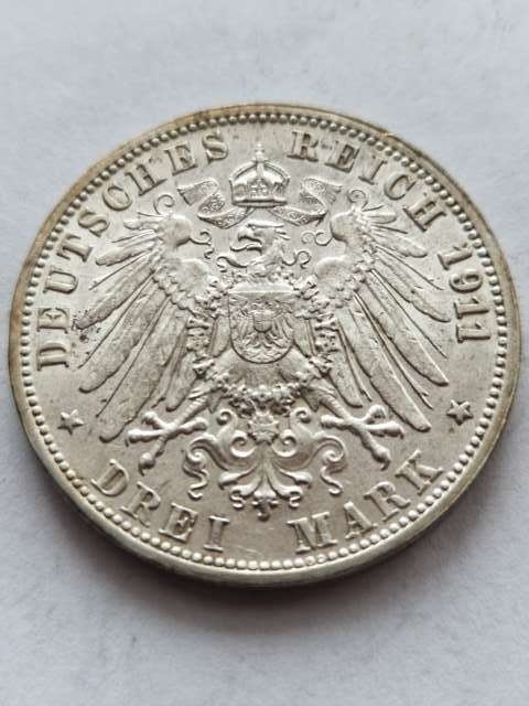Niemcy 3 Marki Wirtembergia 1911 r