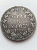 3/4 Rubla /5 złotych 1841 r MW