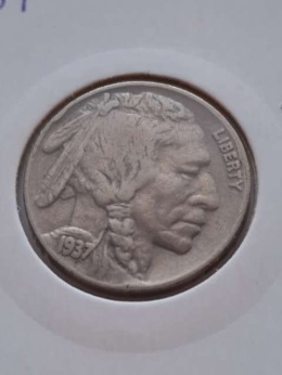 USA 5 Cent Bizon 1937 r
