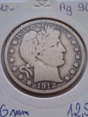 USA 1/2 Dollara Barber 1912 r
