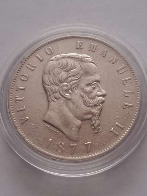 Włochy 5 Lir Emanuel II 1877 r