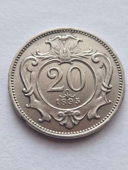 Austria 20 haler Franciszek Józef 1895 r