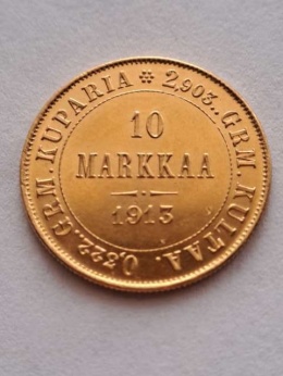 Finlandia 10 Markkaa Mikołaj II 1913 r