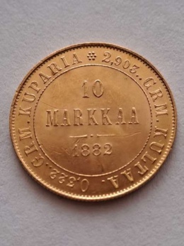 Finlandia 10 Markkaa Mikołaj II 1882 r