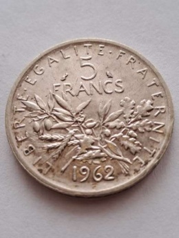 Francja 5 Franków 1962 r