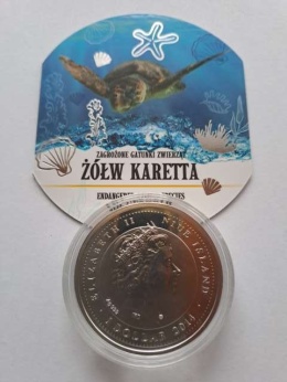 Niue Island 1 dolar Żółw Karetta 2014 r