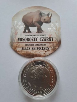 Niue Island 1 dolar Nosorożec Czarny 2014 r