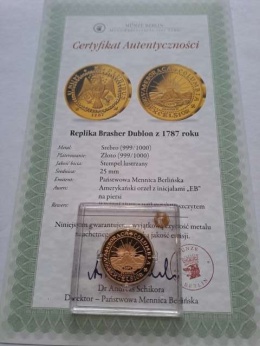 Replika Brasher Dublon 1787 r