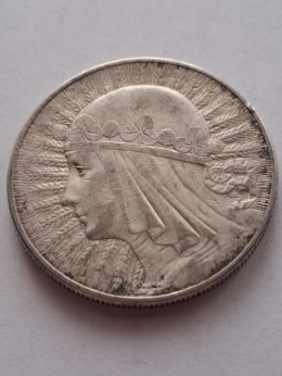 10 zł Głowa Kobiety 1932 r znak