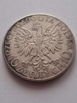 10 zł Głowa Kobiety 1932 r znak