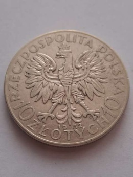 10 zł Głowa Kobiety 1932 r znak