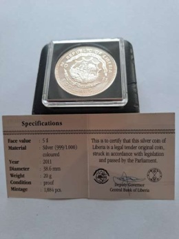 Liberia 5 Dolarów Historia kolejnictwa 2011 r