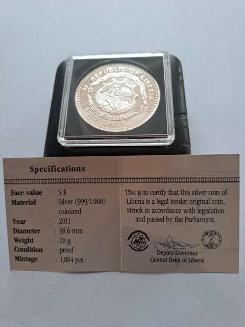 Liberia 5 Dolarów Historia kolejnictwa 2011 r